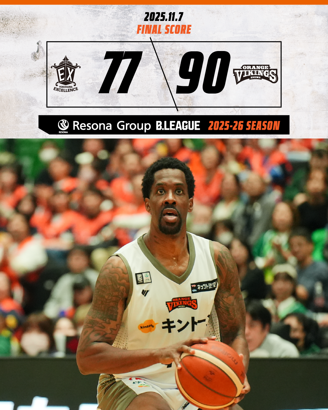 試合結果】11/7(金) vs横浜エクセレンス | 愛媛オレンジバイキングス